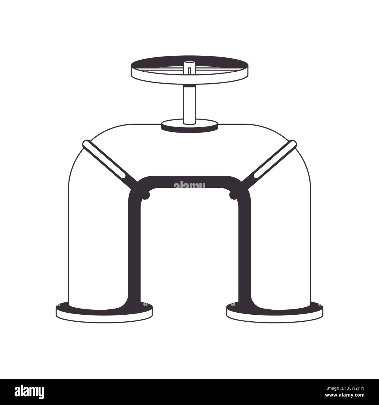 Industrial pipeline valve 2D line object Stock Vector