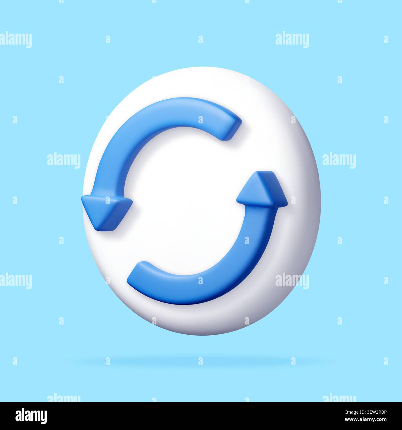 3D circular arrow icon representing refresh action Stock Vector