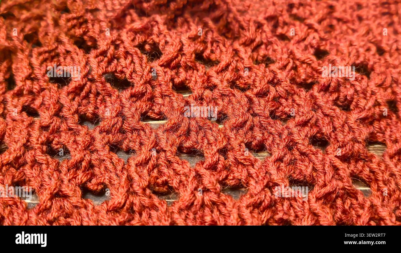 Colorful knitted fabric suitable for home decor, fashion or textile. pattern. Copy space Stock Photo