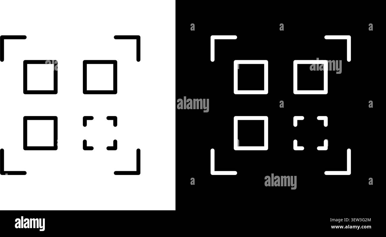 Qr Code Scanner Icon Set. Digital Scanning, Data Capture, And Barcode Reading Outline Symbol Collection. Technology And Security. Editable Stroke Stock Vector