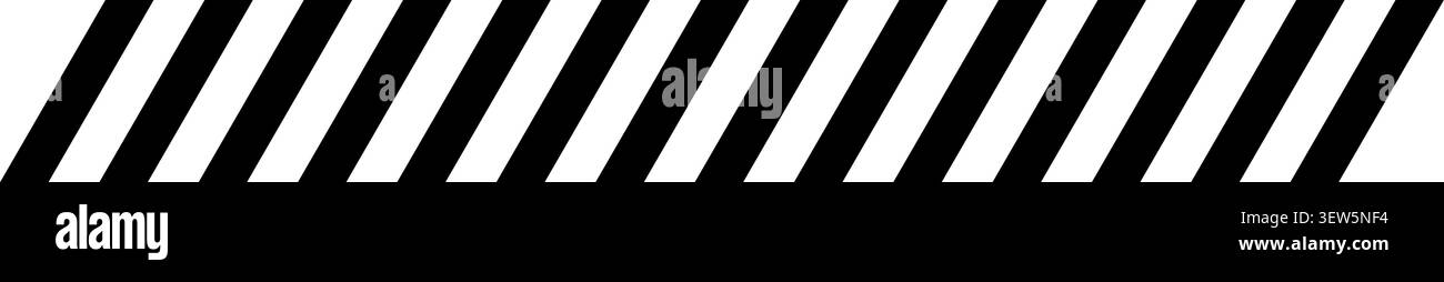 A clean and minimalist graphic design element featuring a series of parallel black diagonal stripes arranged in a single horizontal line for modern we Stock Vector