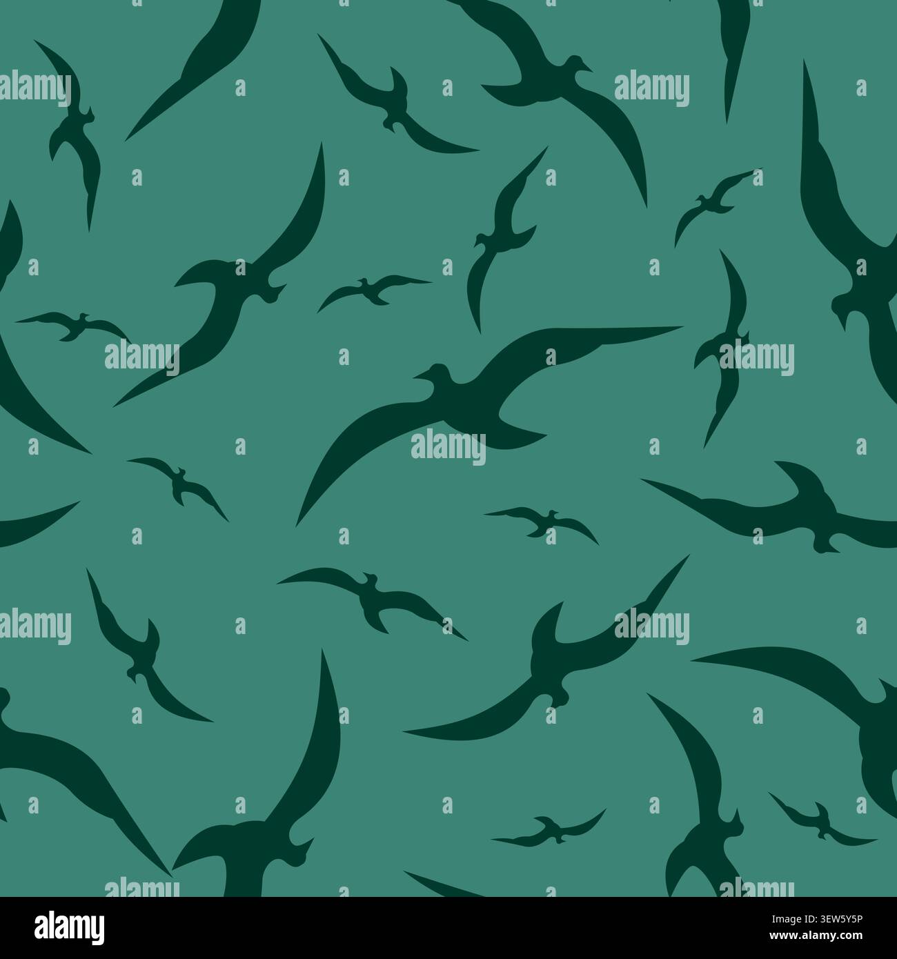 Birds Fly Seamless Pattern Design Vector Stock Vector