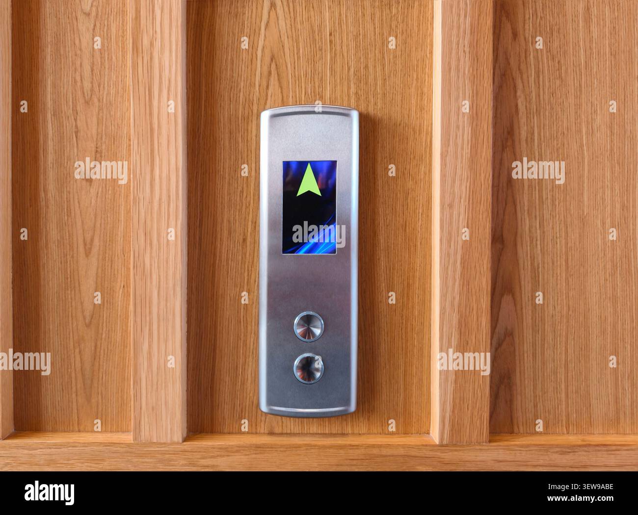 Metalic elevator button for up and down Stock Photo