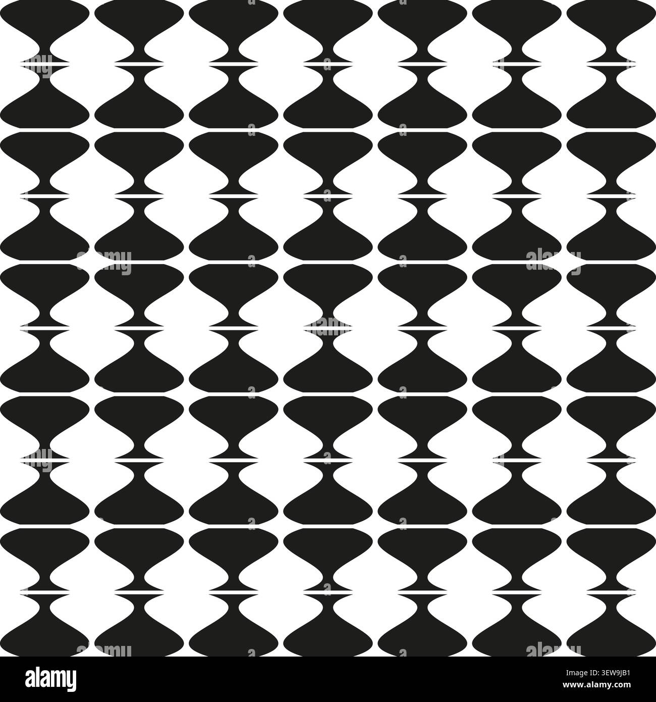 Geometric pattern forms pack features black vector repeating grid shapes. Minimal collection visualizes abstract texture. eps 10 Stock Vector