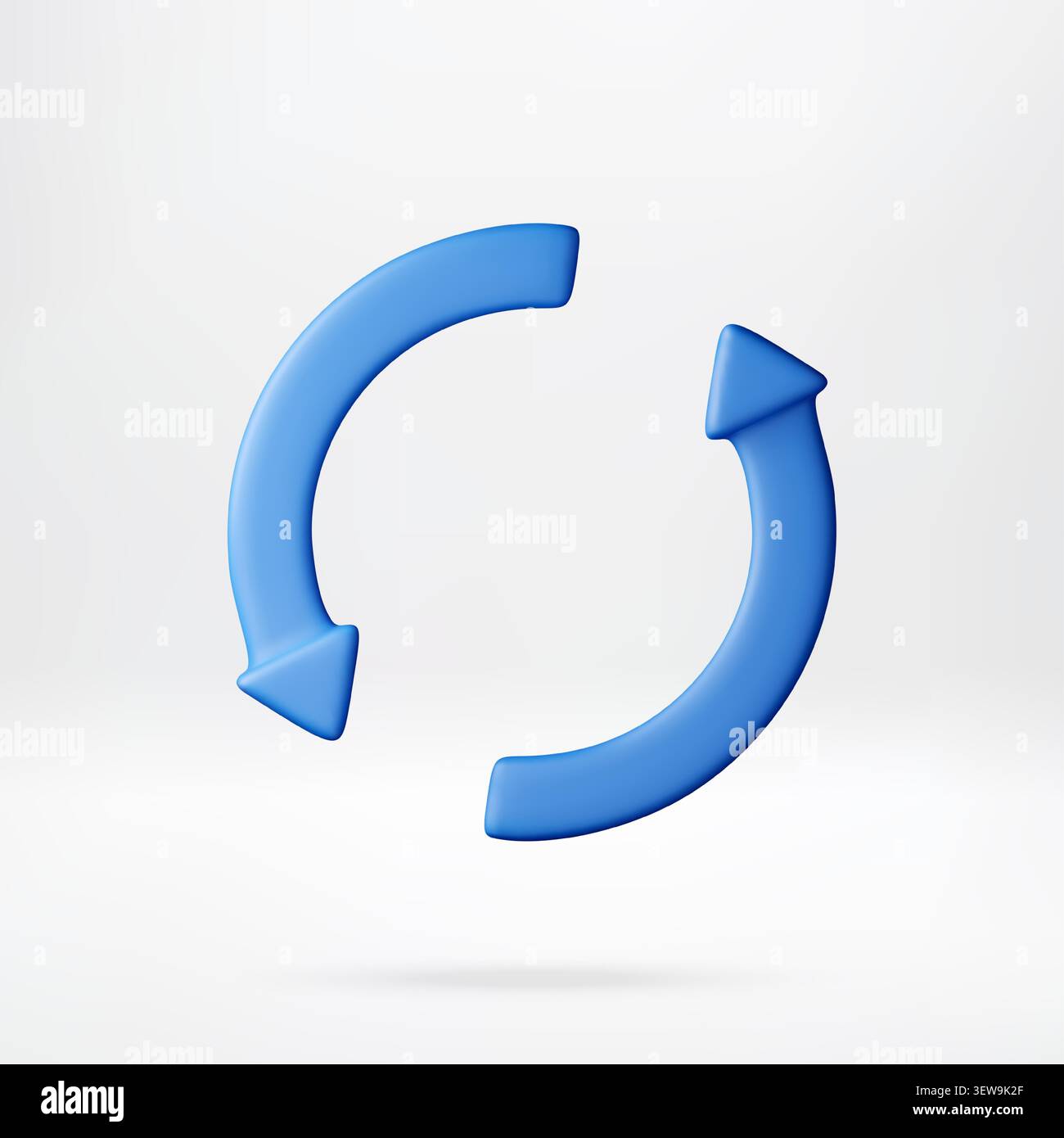 3D circular arrow icon for reload or refresh Stock Vector