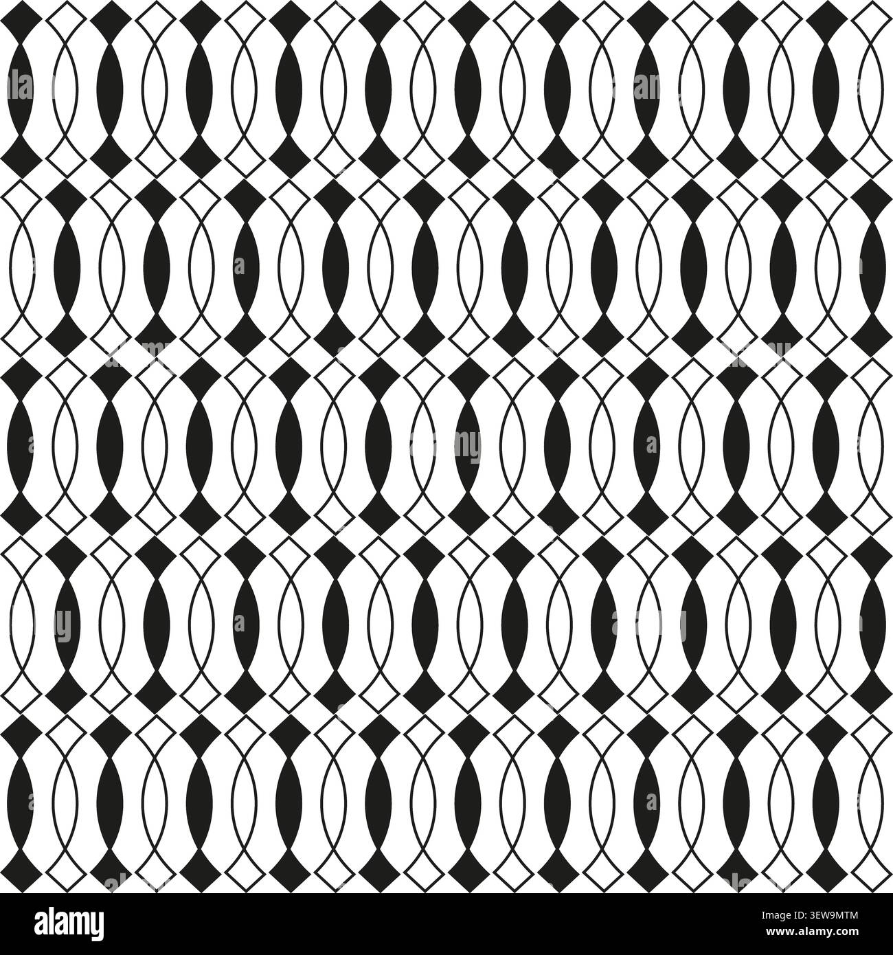 Geometric pattern forms pack features black vector woven grid shapes. Minimal collection visualizes abstract mesh. eps 10 Stock Vector