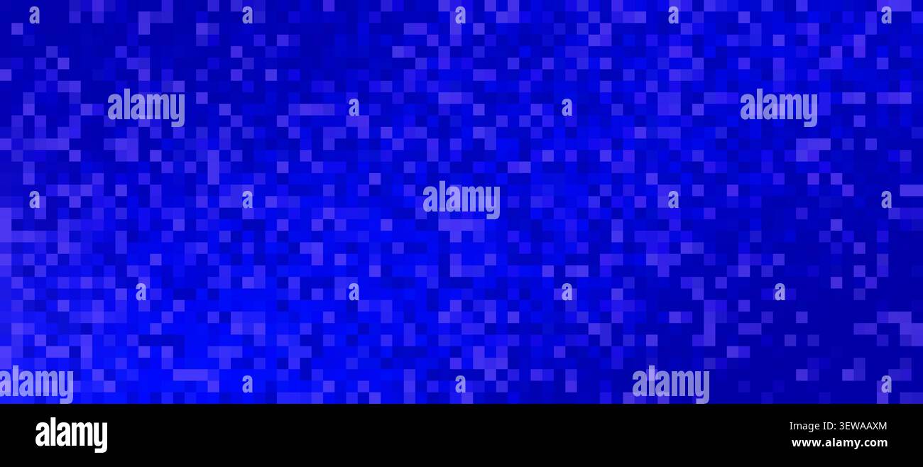 Blue pixelated mosaic pattern forming an abstract digital texture background Stock Photo