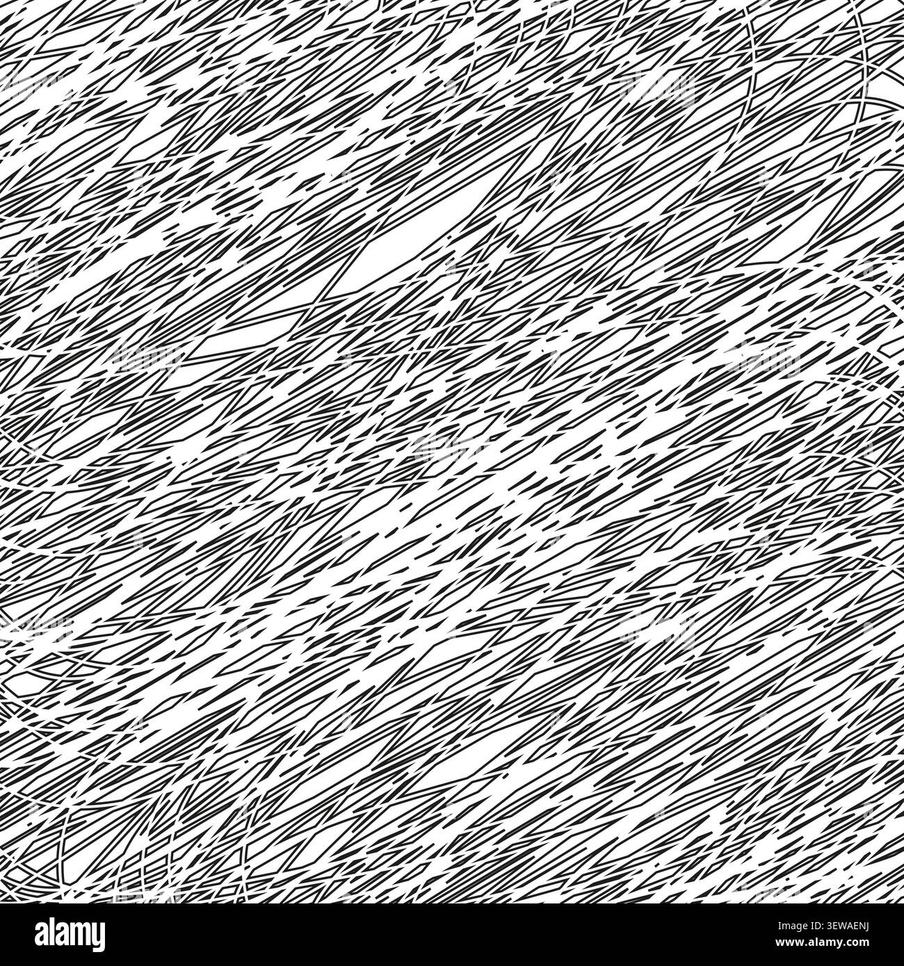 Diagonal scribble line feature black vector pattern. This abstract chaotic scratch represents simple modern art backgrounds. Stock Vector