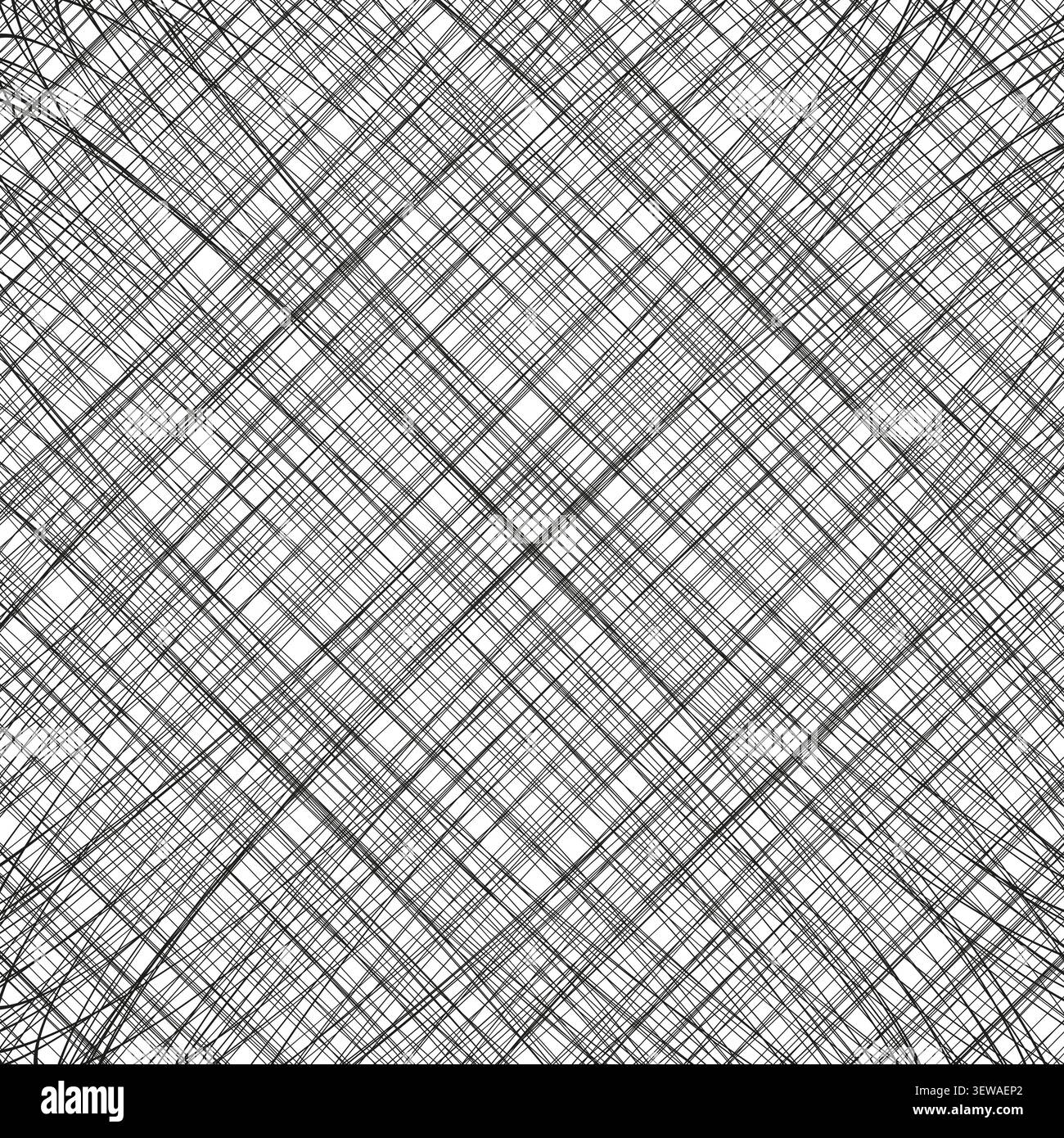 Diagonal scratch line feature black vector pattern. This abstract chaotic scribble represents simple modern art layouts. Stock Vector