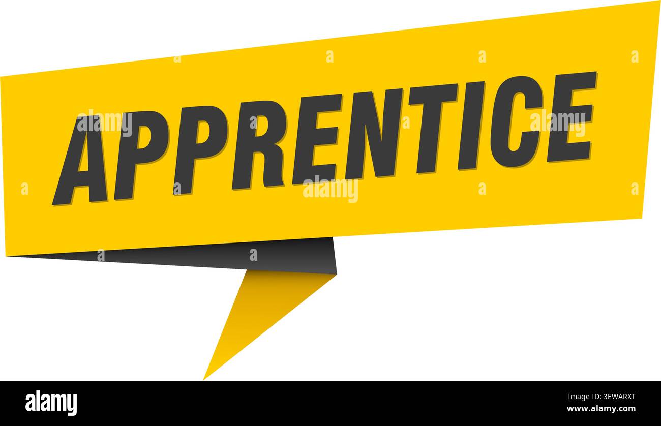 apprentice speech bubble, label, sticker, sign template. apprentice banner Stock Vector