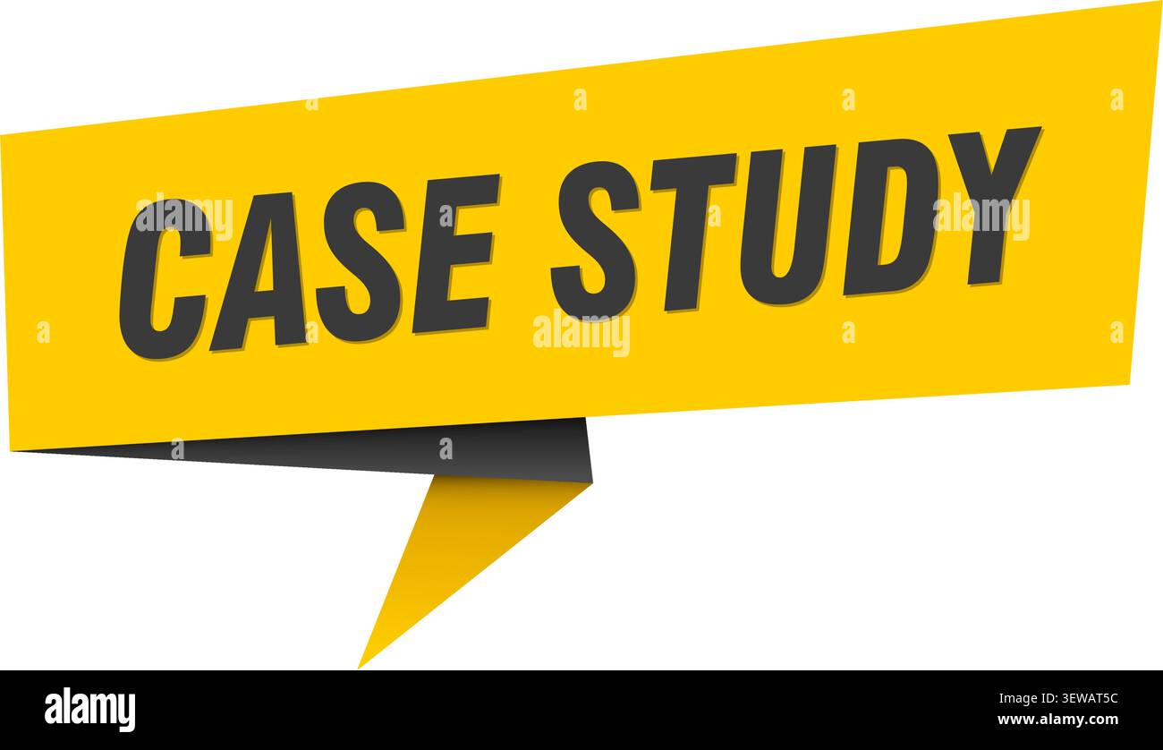 case study speech bubble, label, sticker, sign template. case study banner Stock Vector