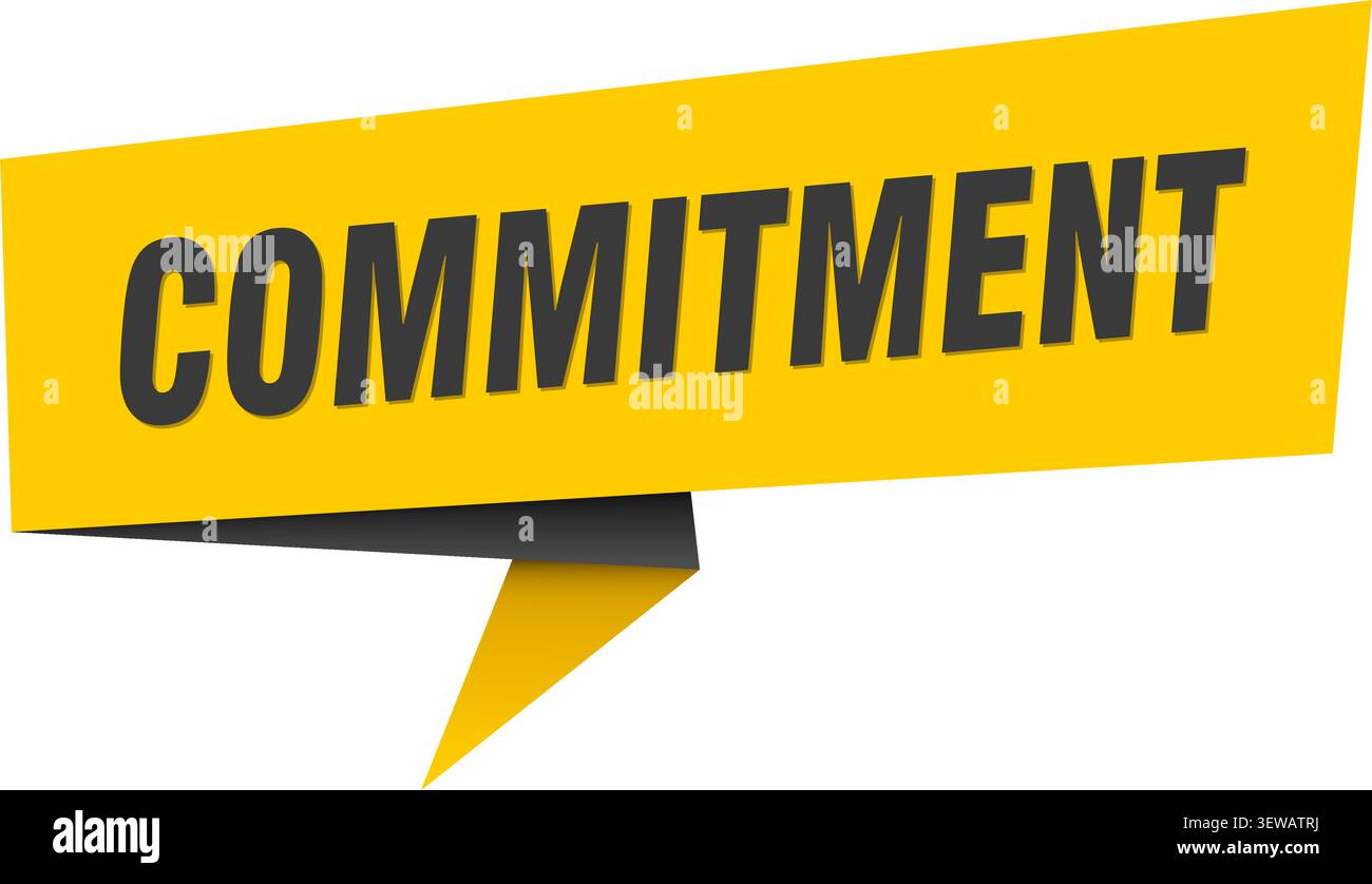 commitment speech bubble, label, sticker, sign template. commitment banner Stock Vector