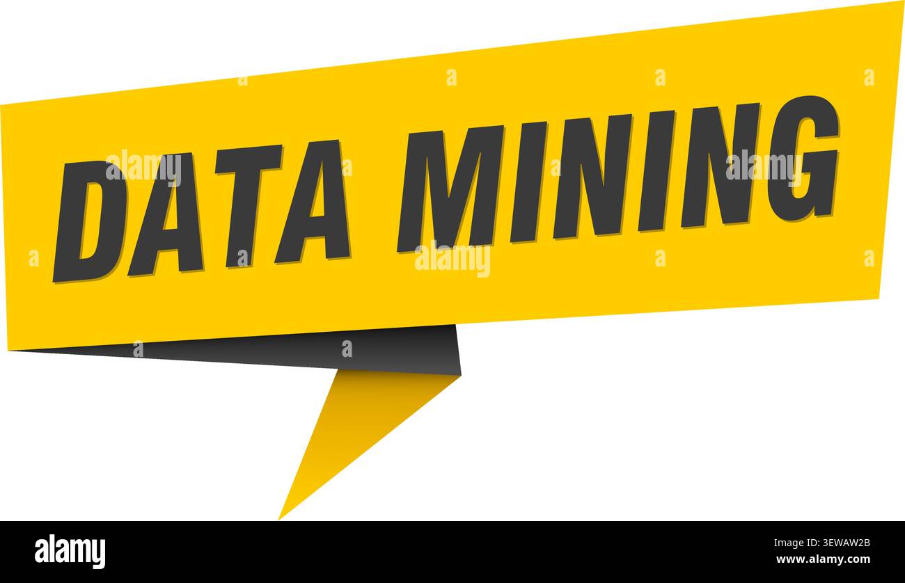 data mining speech bubble, label, sticker, sign template. data mining banner Stock Vector