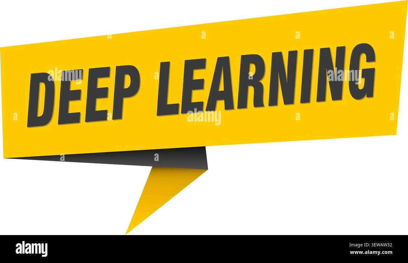 deep learning speech bubble, label, sticker, sign template. deep learning banner Stock Vector