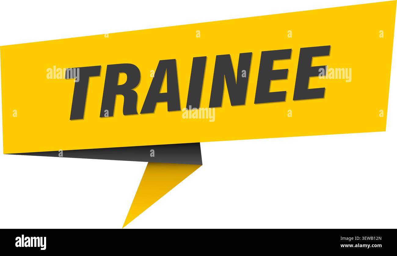 trainee speech bubble, label, sticker, sign template. trainee banner Stock Vector