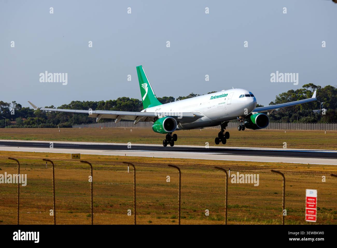 Turkmenistan Airlines Airbus A330-243(P2F) (REG: EZ-F430) arriving