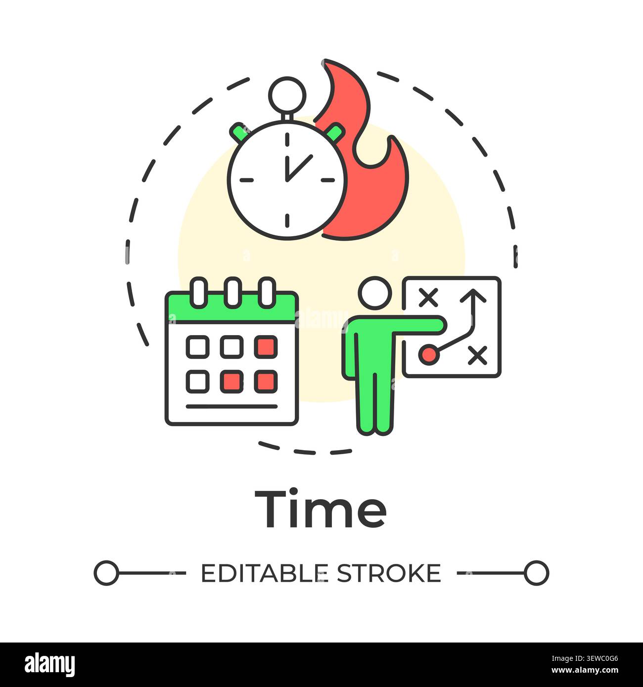 Time multi color concept icon Stock Vector
