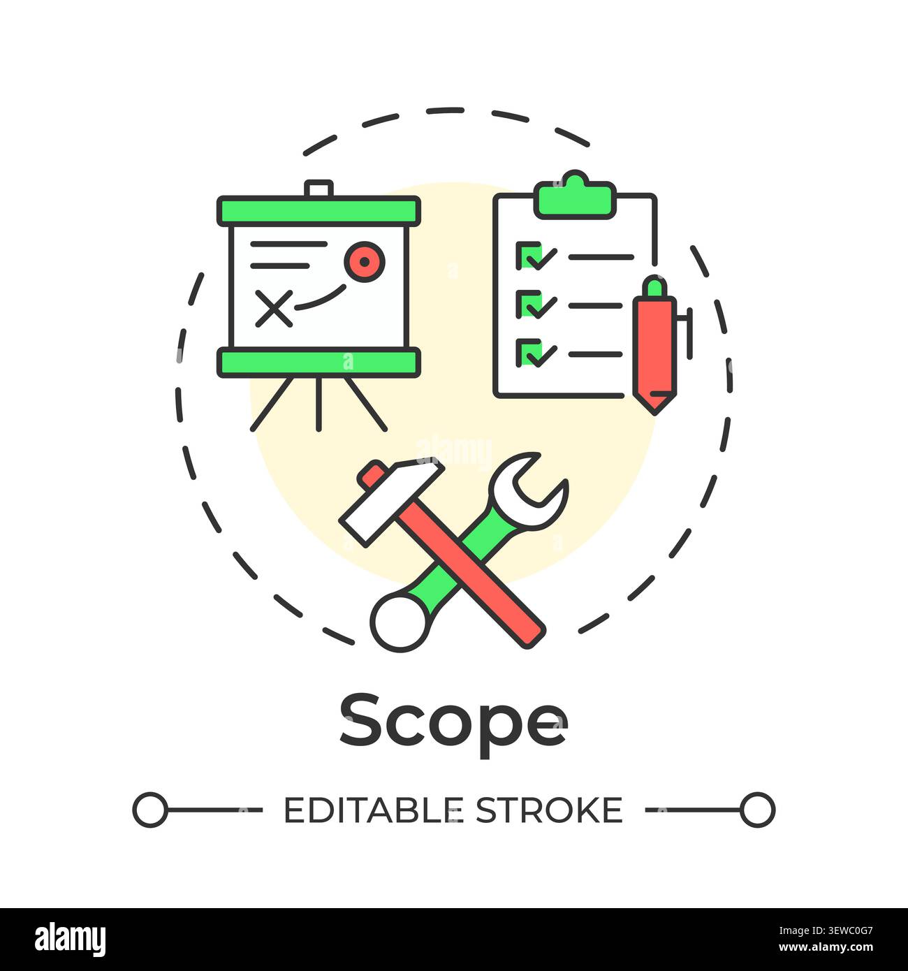 Scope multi color concept icon Stock Vector