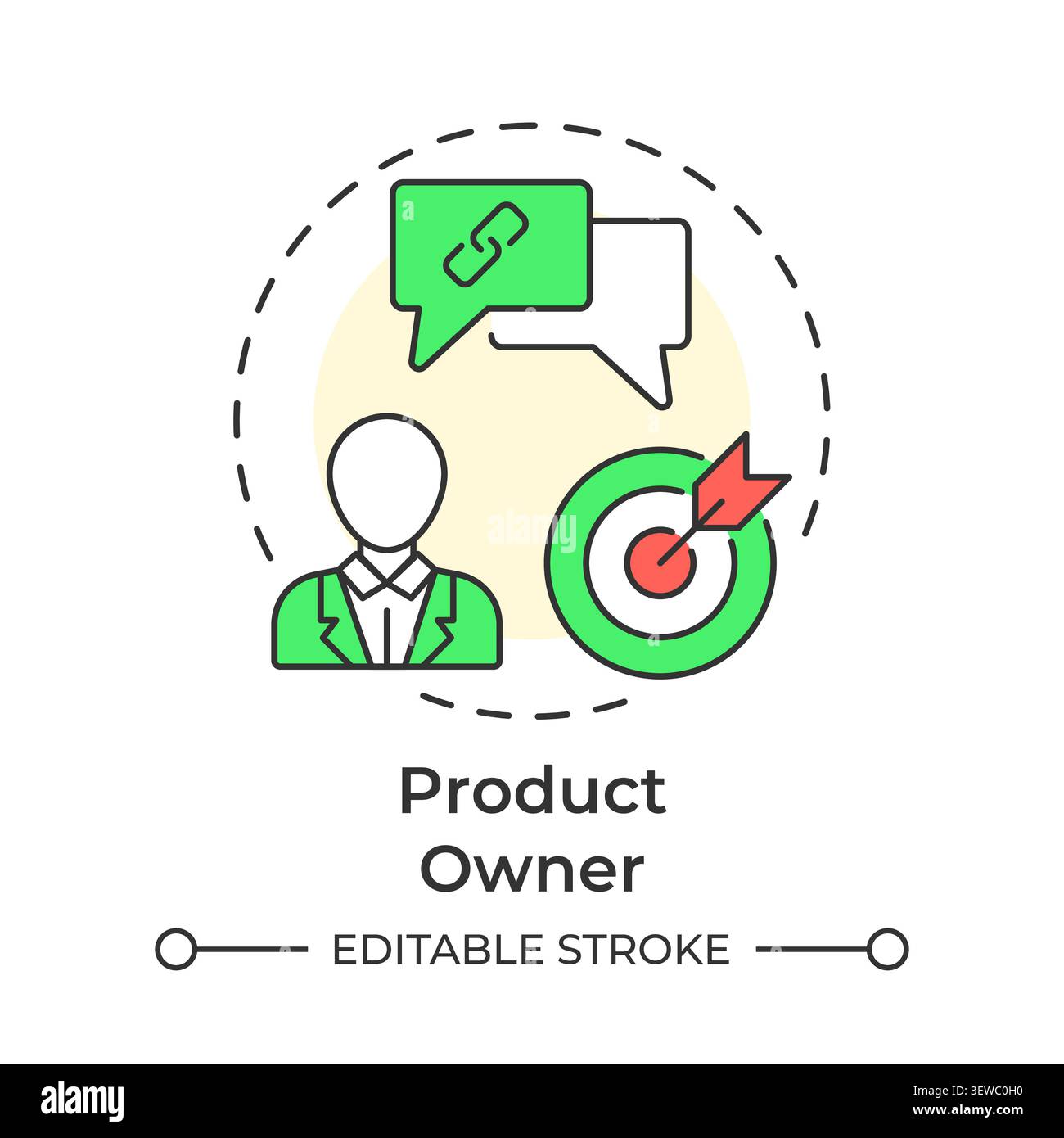 Product owner multi color concept icon Stock Vector