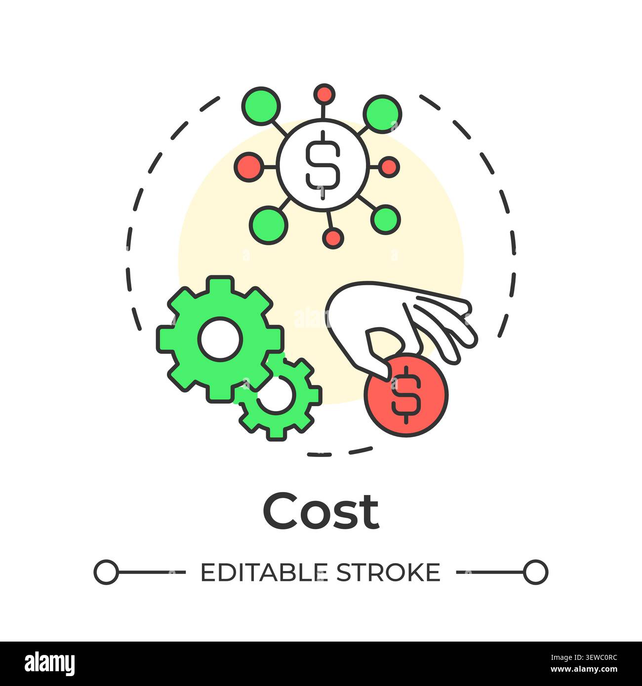 Cost multi color concept icon Stock Vector
