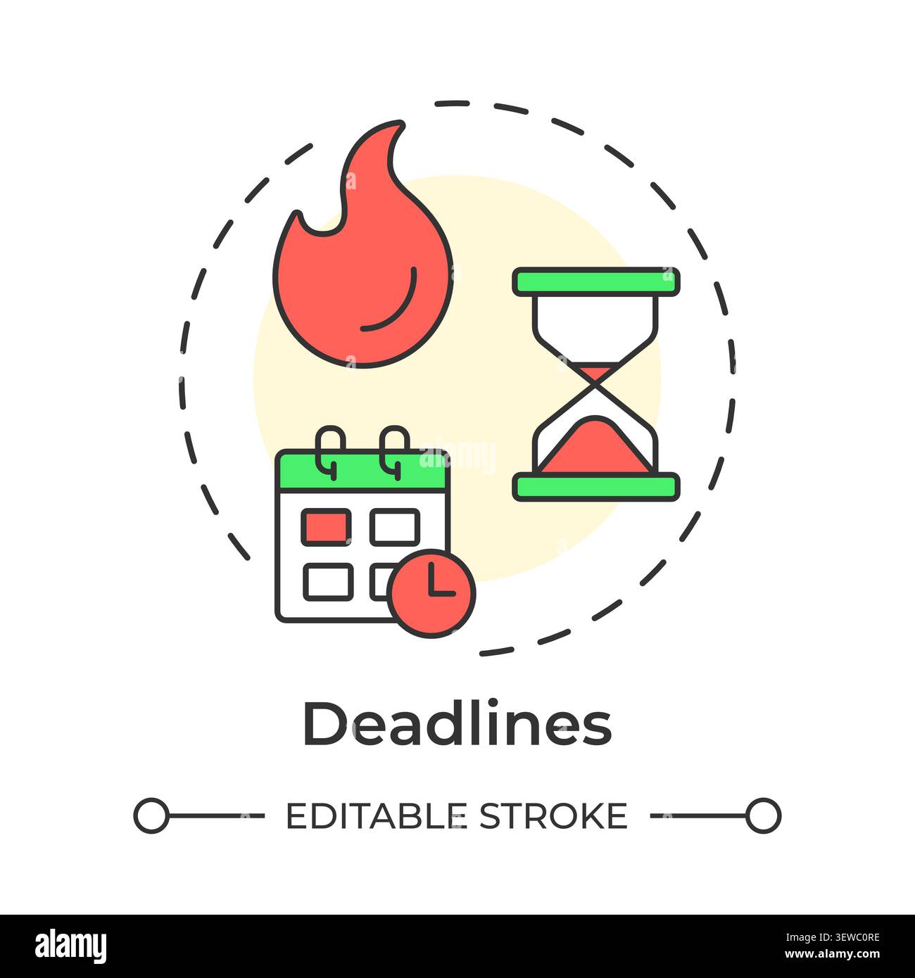 Deadlines multi color concept icon Stock Vector