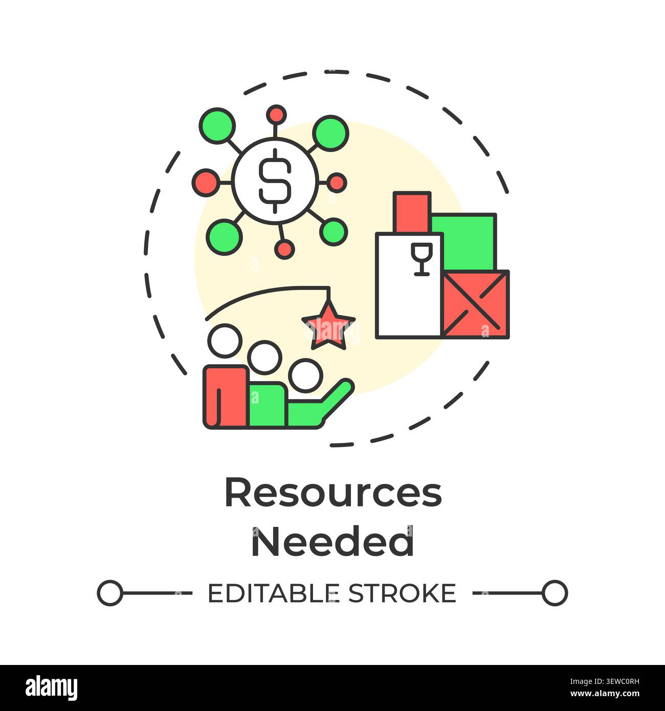 Resources needed multi color concept icon Stock Vector
