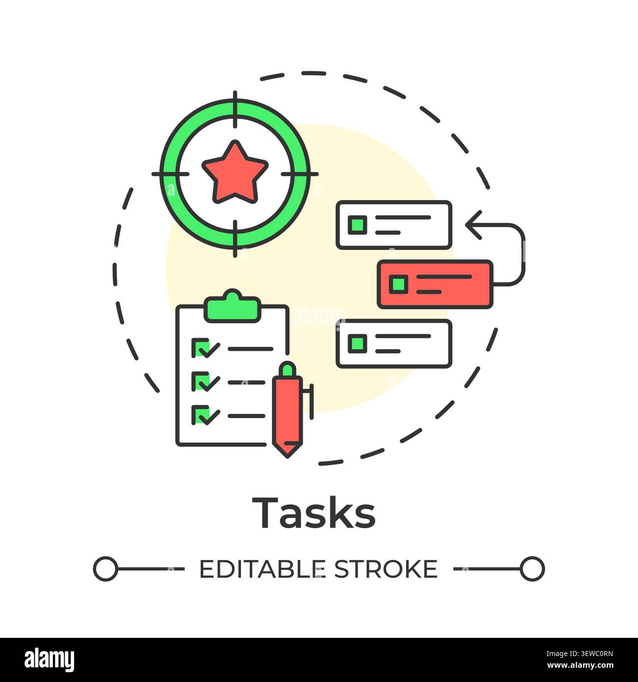 Tasks multi color concept icon Stock Vector