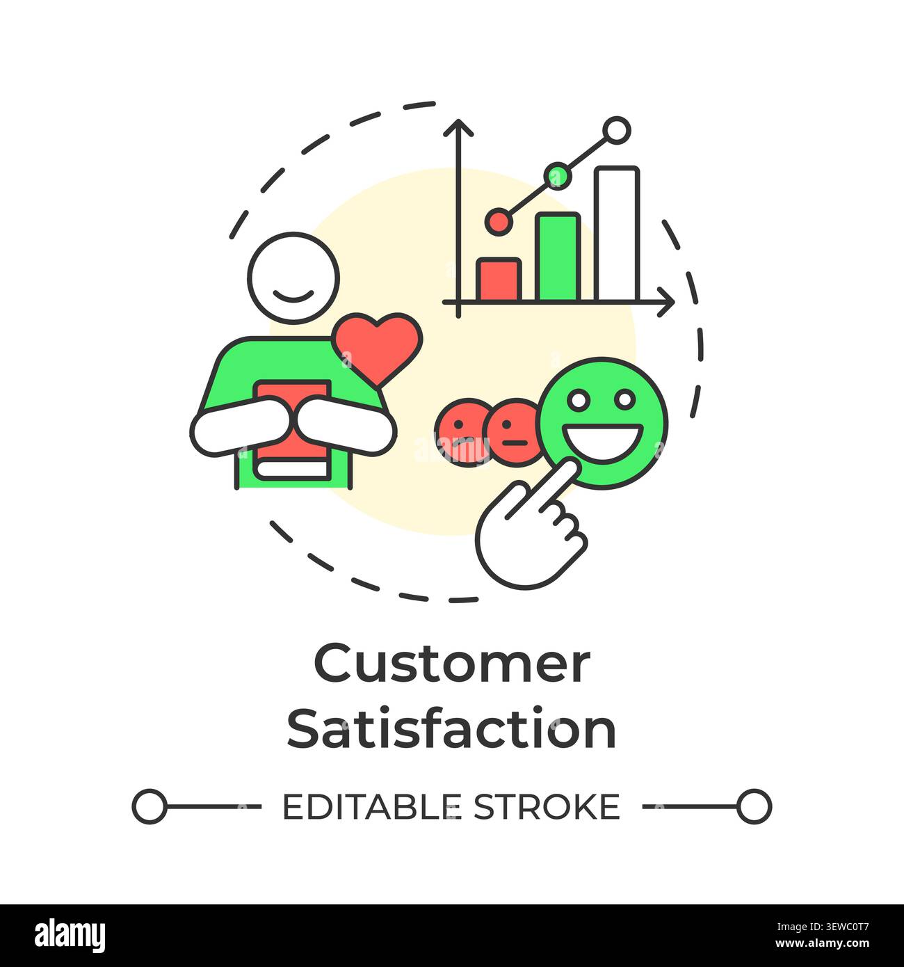 Customer satisfaction multi color concept icon Stock Vector