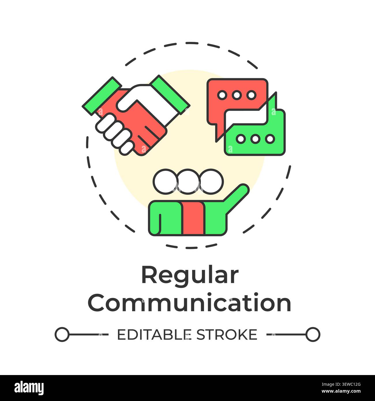Regular communication multi color concept icon Stock Vector