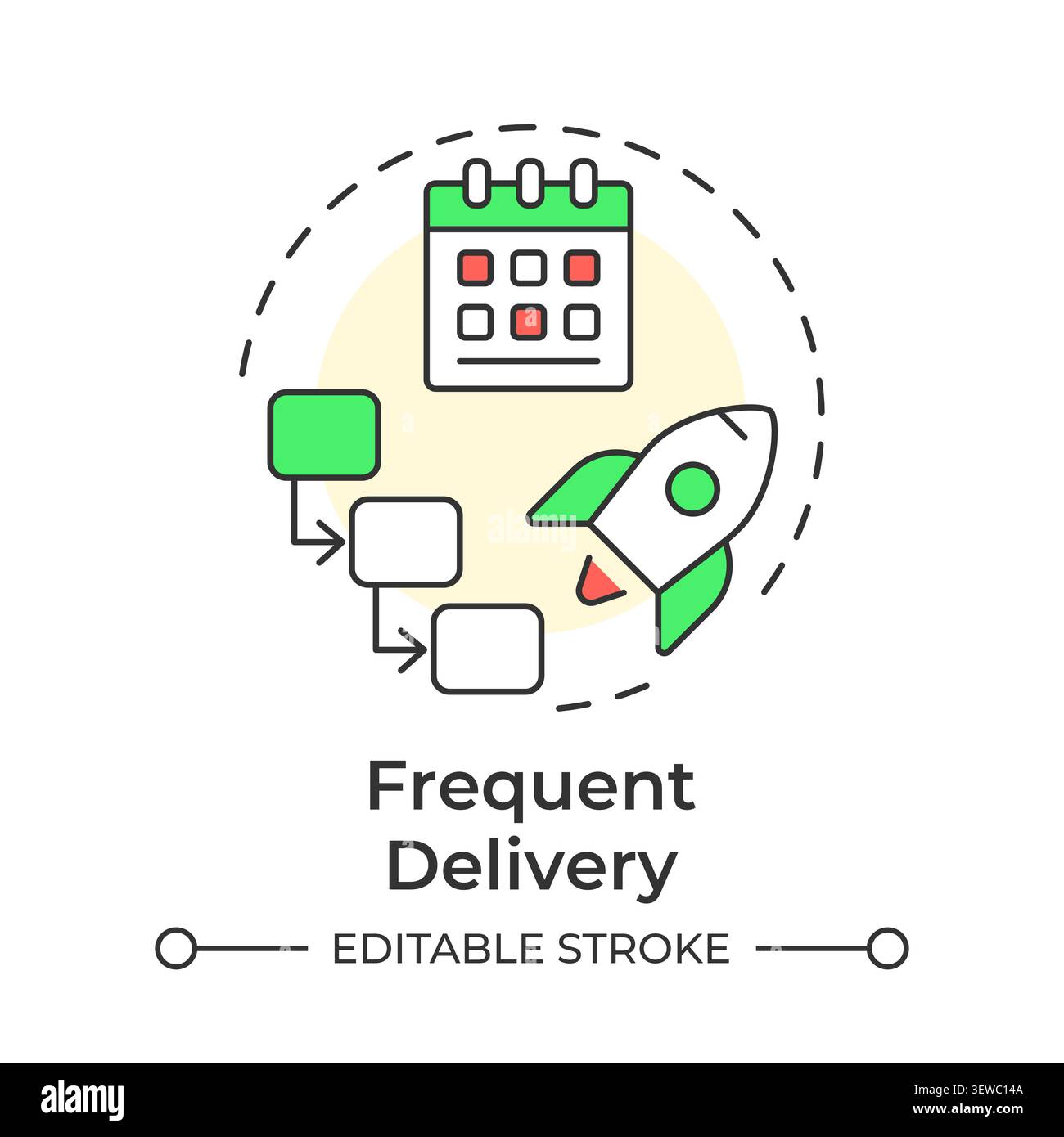 Frequent delivery multi color concept icon Stock Vector