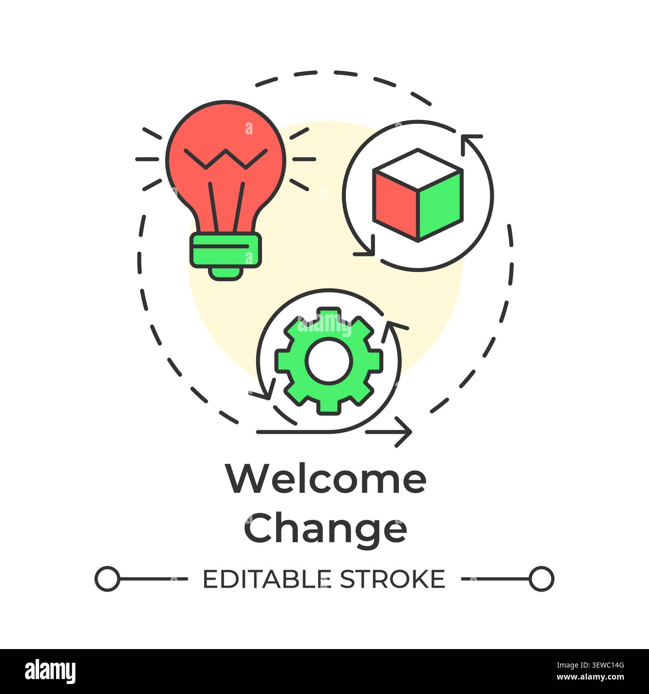 Welcome change multi color concept icon Stock Vector