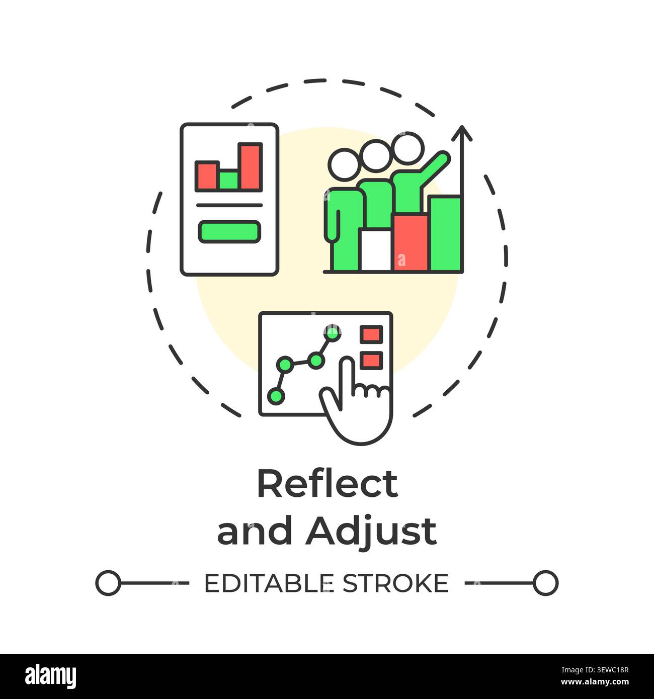 Reflect and adjust multi color concept icon Stock Vector