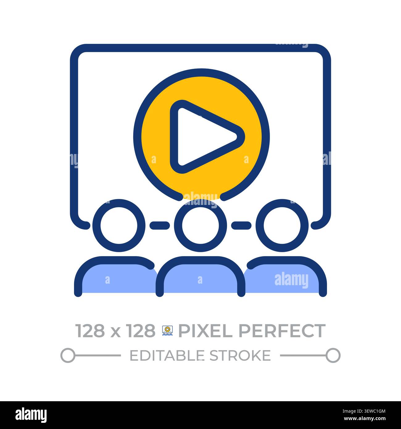 Web seminar pixel perfect line color icon Stock Vector
