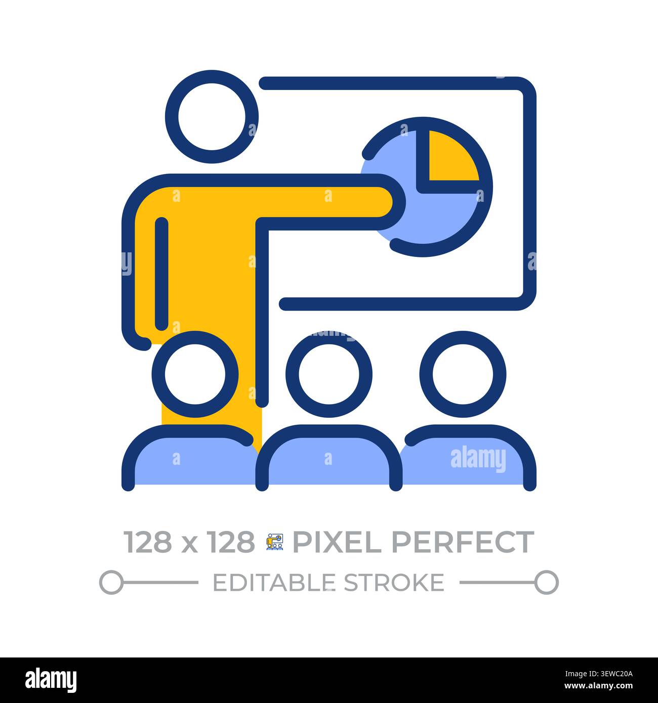 Presentation pixel perfect line color icon Stock Vector