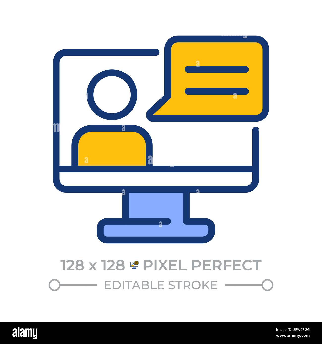 Webinar pixel perfect line color icon Stock Vector