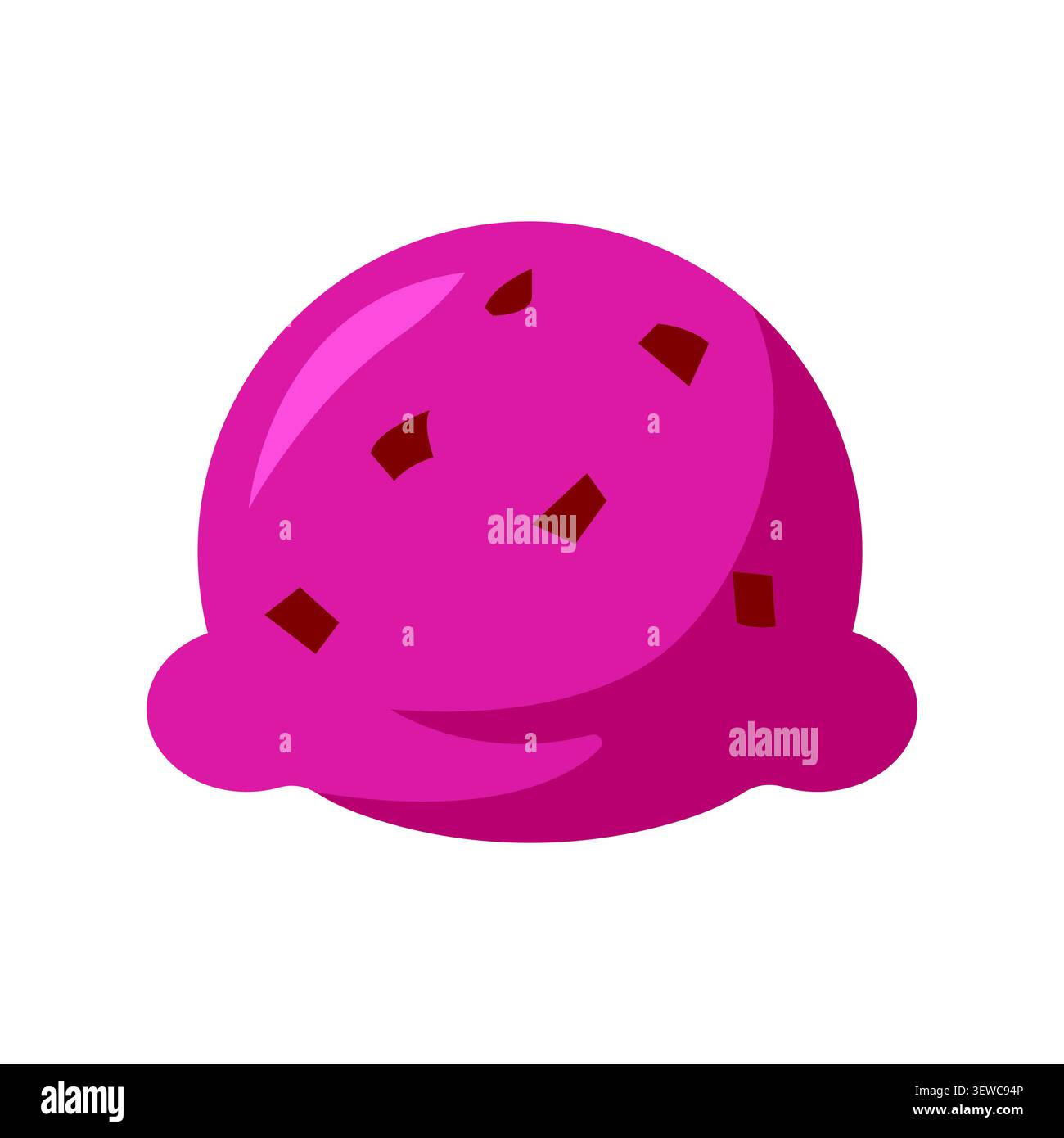 Pink ice cream scoop illustration Stock Vector