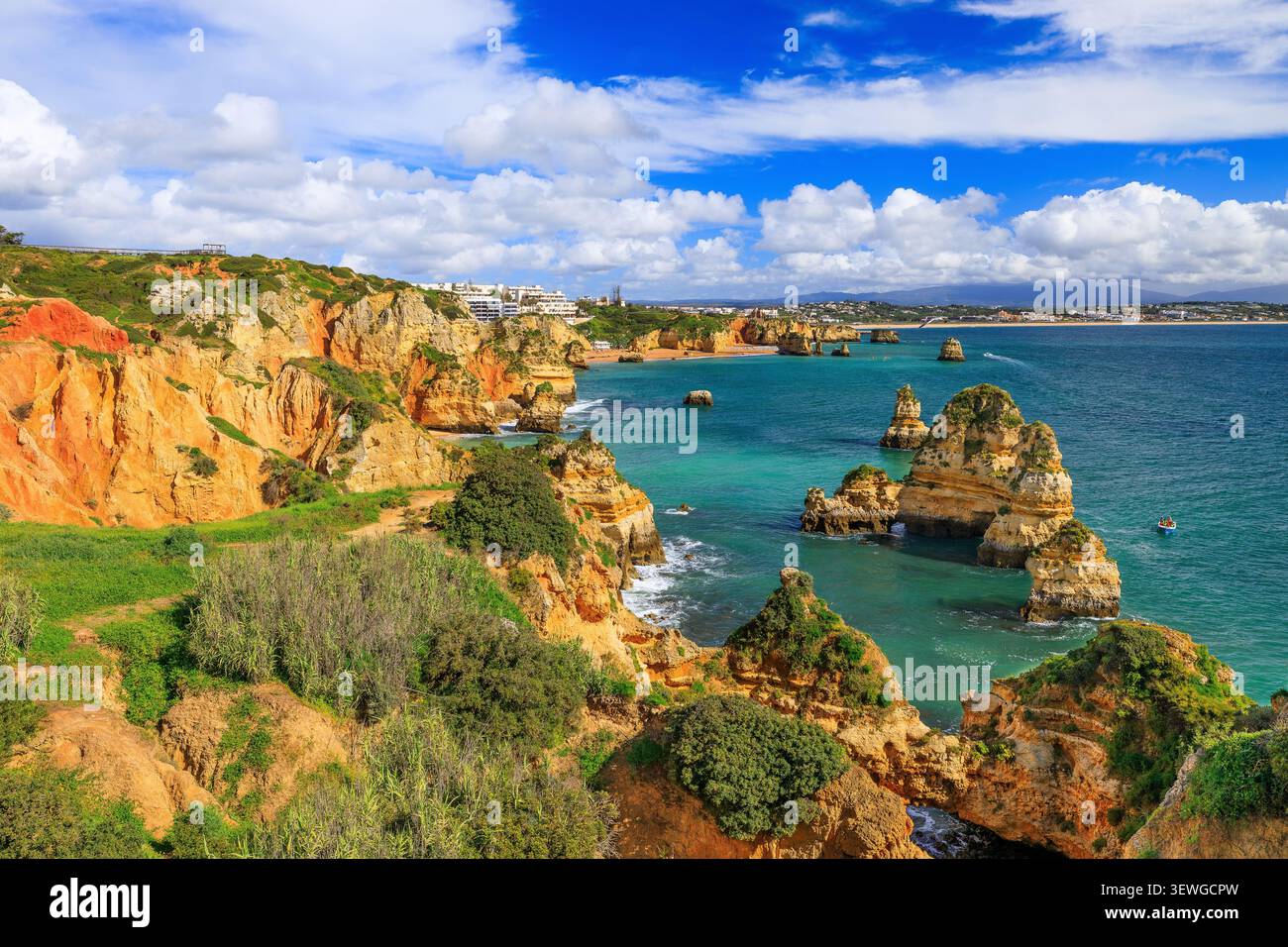 Algarve, Portugal. Costa de Oiro (Golden Coast) near the city of Lagos. Stock Photo