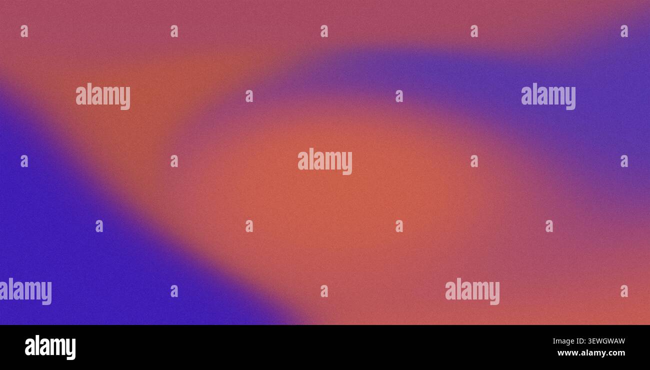 Soft purple and orange gradient creating an abstract grainy background texture Stock Photo