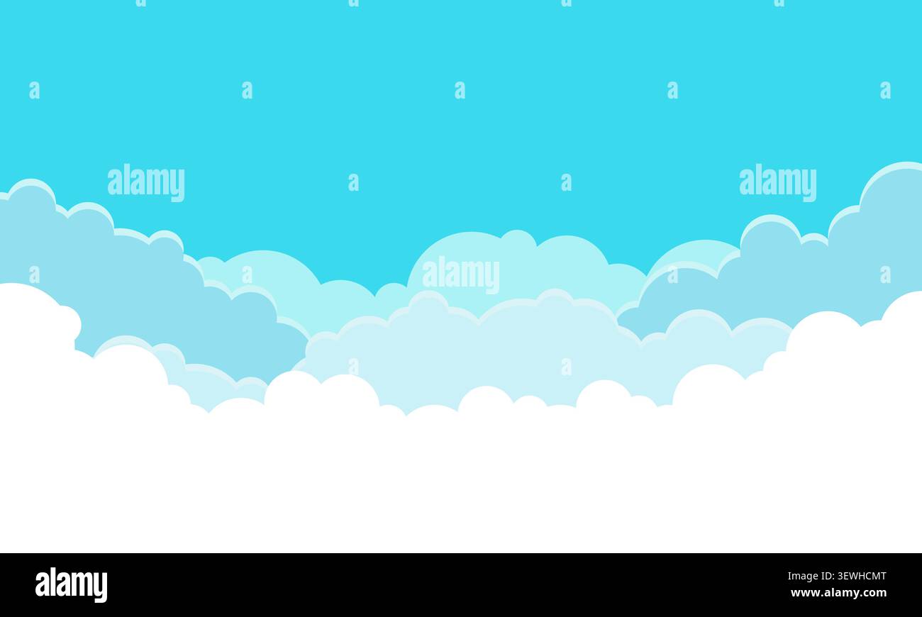 Minimalist Cartoon Cloudscape Background Stock Vector