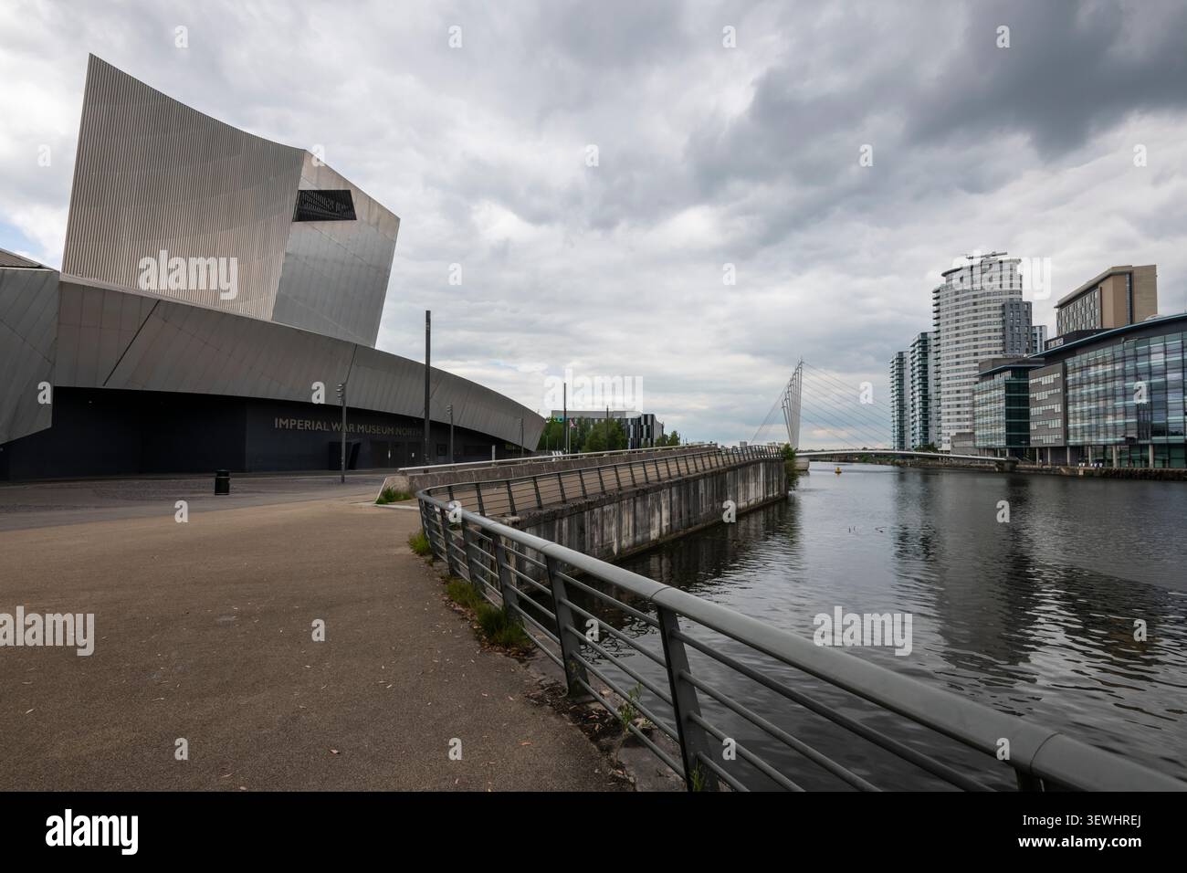 Imperial War Museum North and Media City at Salford Quays, Greater Manchester, England Stock Photo