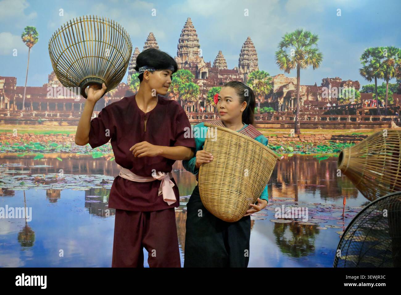 A traditional Khmer dance performance in Cambodia. Stock Photo