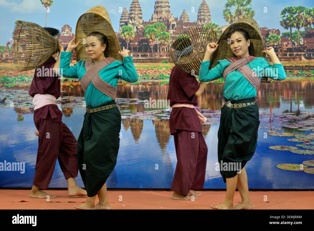 A traditional Khmer dance performance in Cambodia. Stock Photo