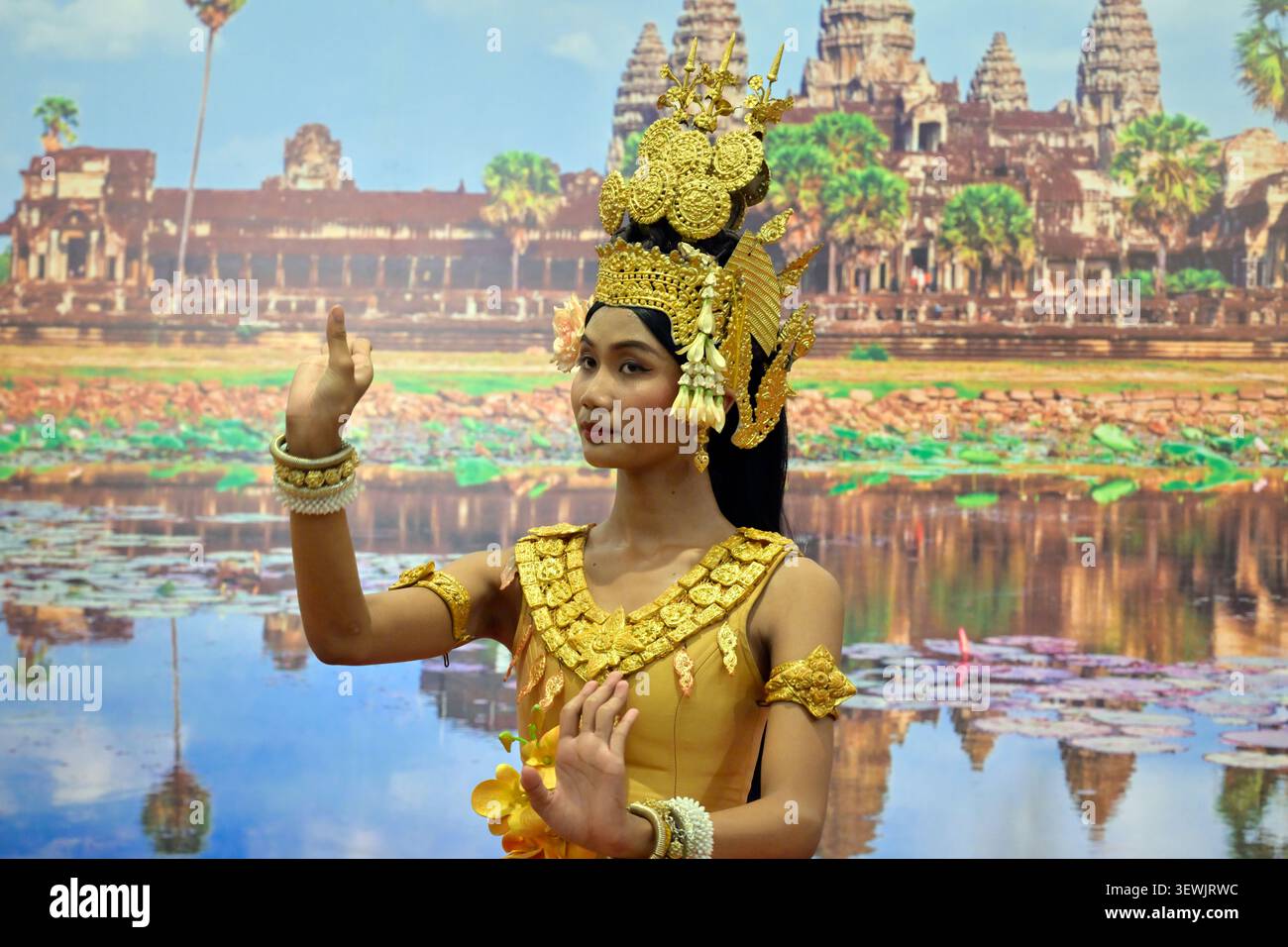 Traditional Hindu dancing performed by an apsara. Stock Photo