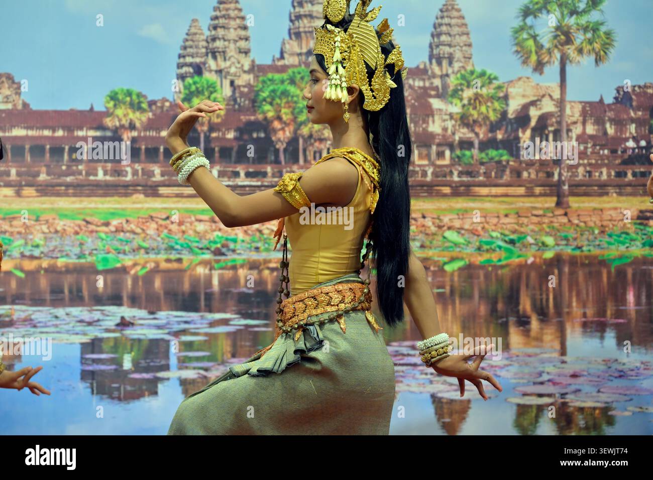 Traditional Hindu dancing performed by an apsara. Stock Photo