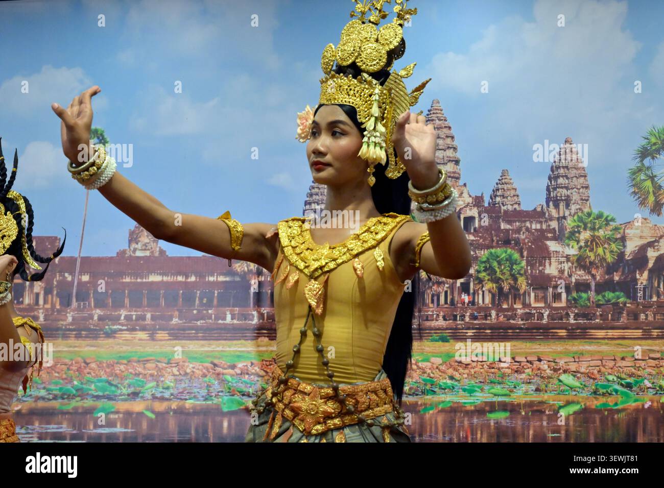Traditional Hindu dancing performed by an apsara. Stock Photo