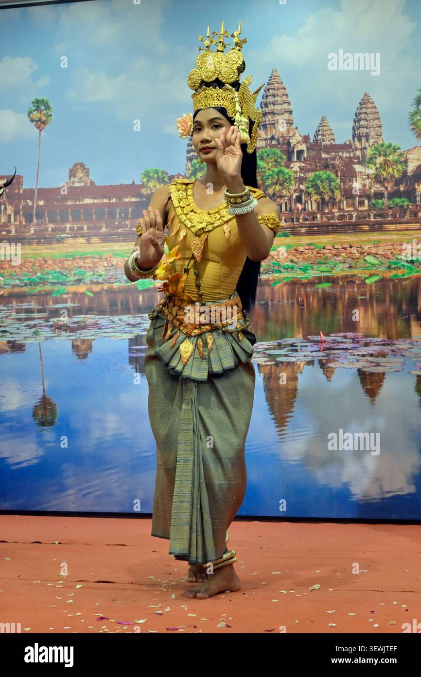 Traditional Hindu dancing performed by an apsara. Stock Photo