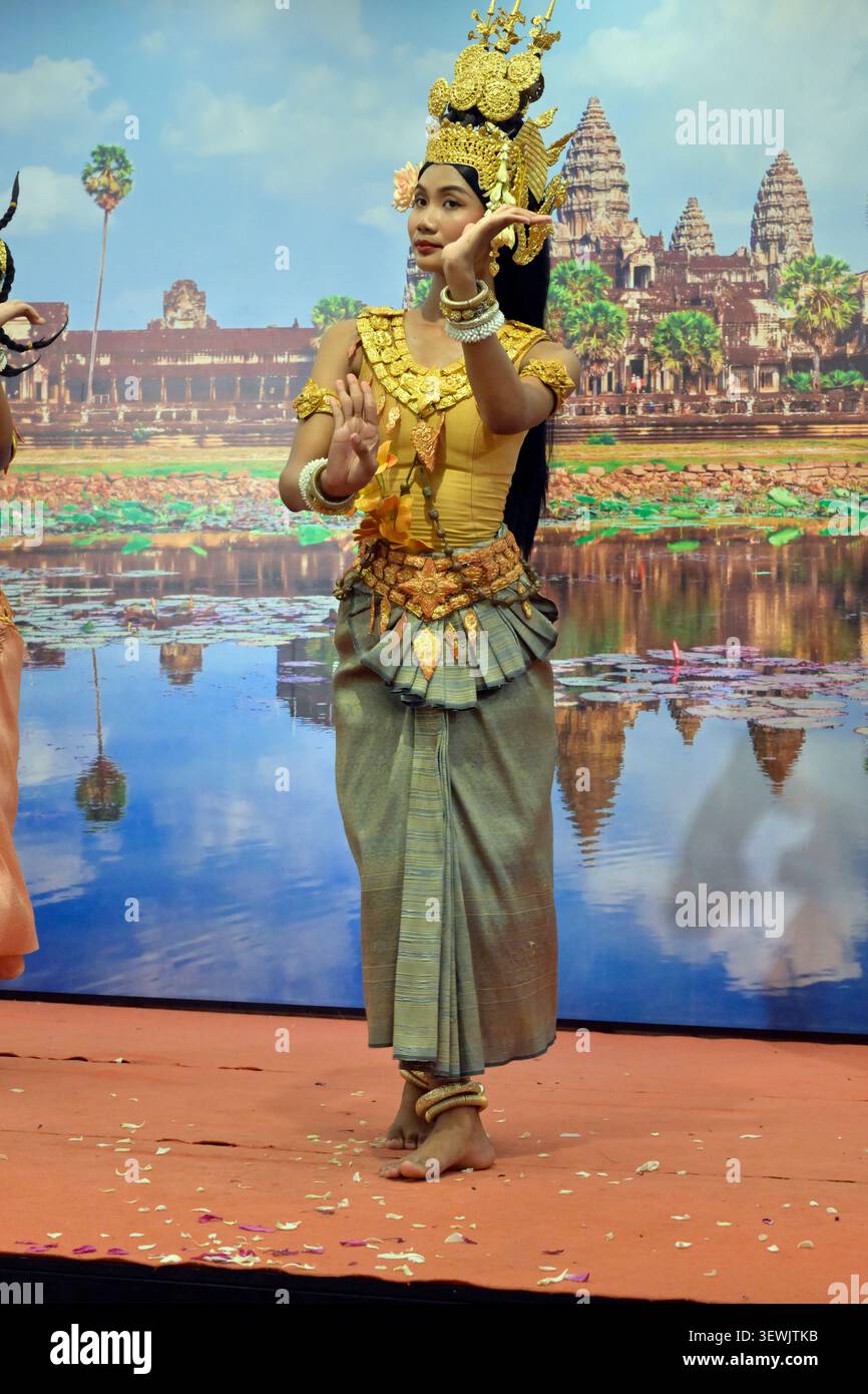 Traditional Hindu dancing performed by an apsara. Stock Photo