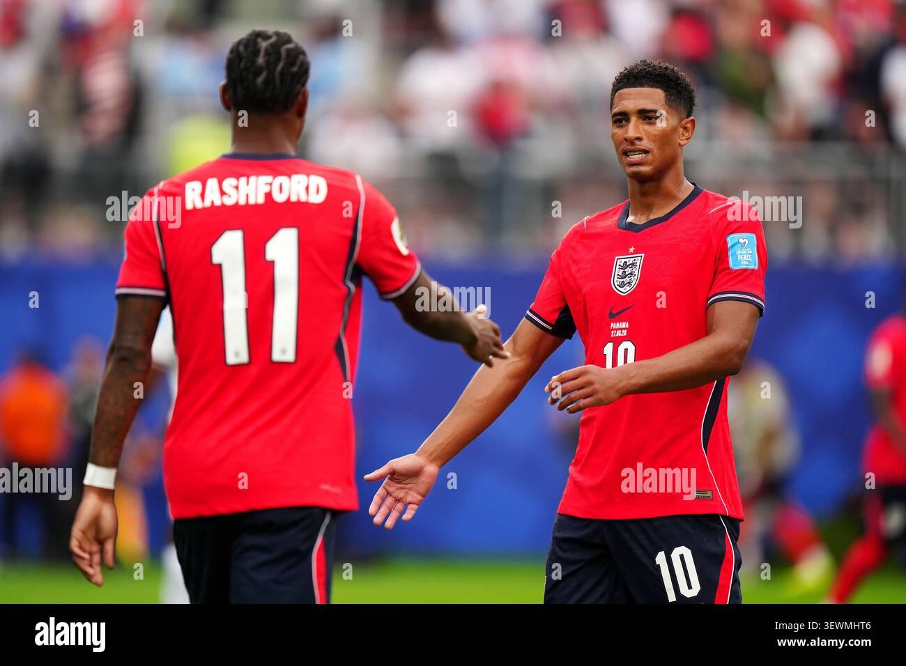 England's Jude Bellingham (right) and Marcus Rashford during the FIFA ...