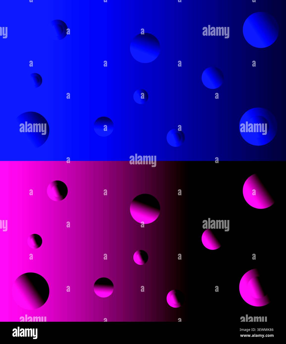 Split gradient background with floating circles abstract background modern art Stock Vector