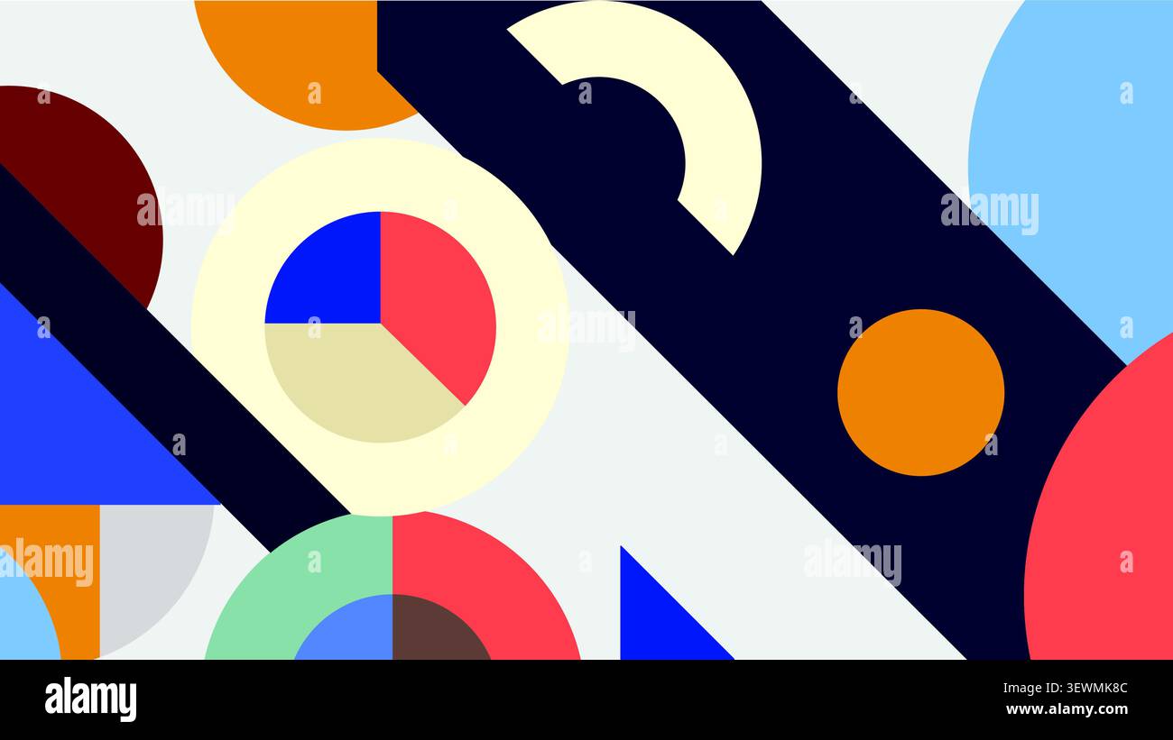 Abstract geometric pattern with circles and arcs abstract background pie chart Stock Vector